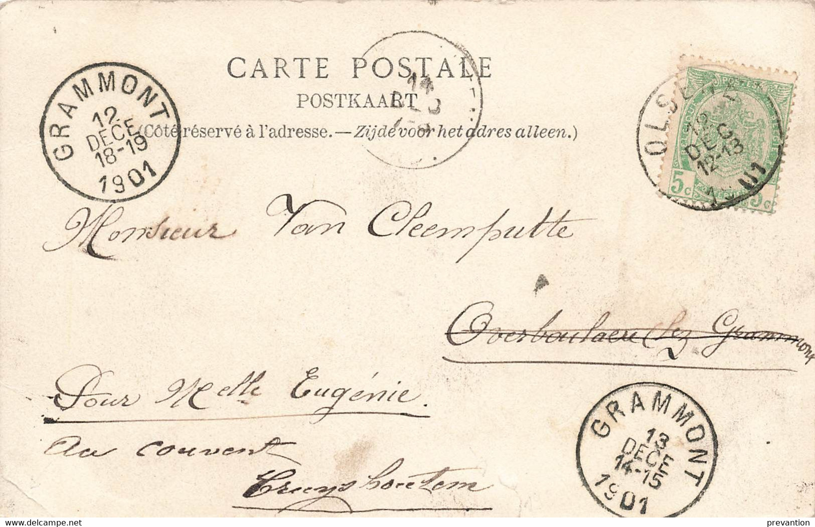 OLSENE - Villa Geranium - Carte Circulé En 1901 - Zulte