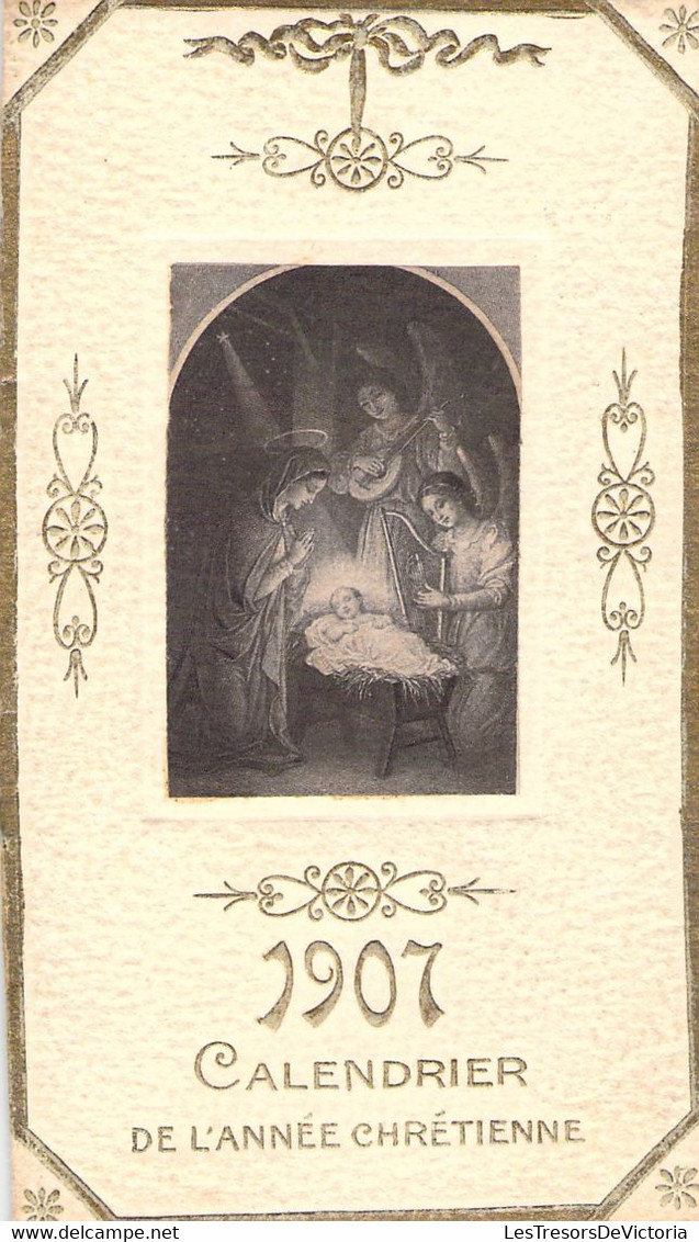 Calendrier De L'année Chrétienne 1907 - Livret Complet Mois Par Mois - Imagerie Religieuse - Tamaño Pequeño : 1901-20