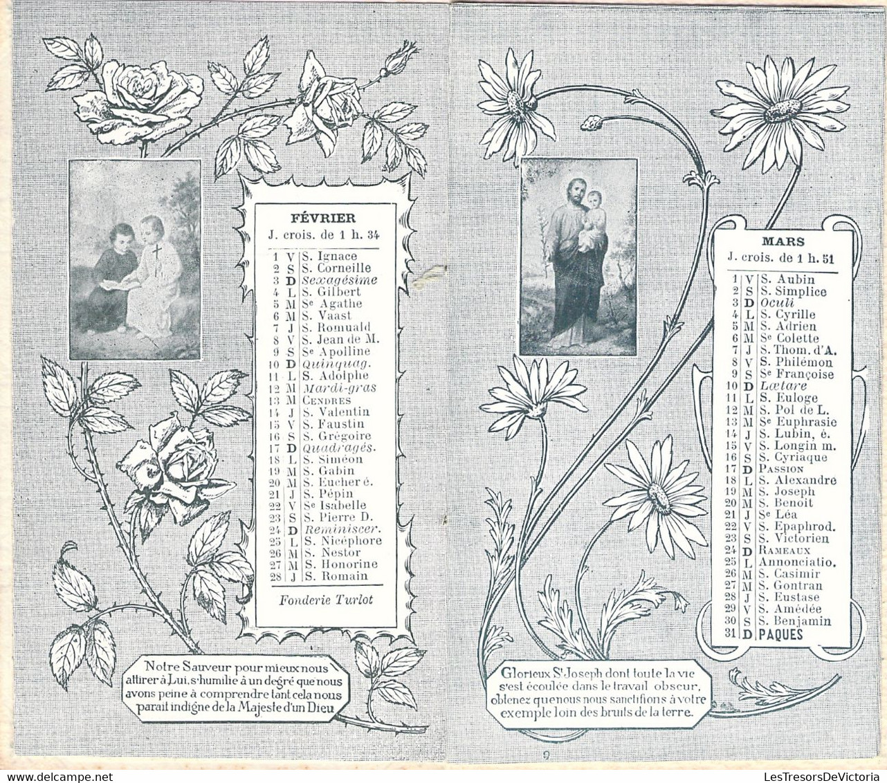 Calendrier De L'année Chrétienne 1907 - Livret Complet Mois Par Mois - Imagerie Religieuse - Klein Formaat: 1901-20