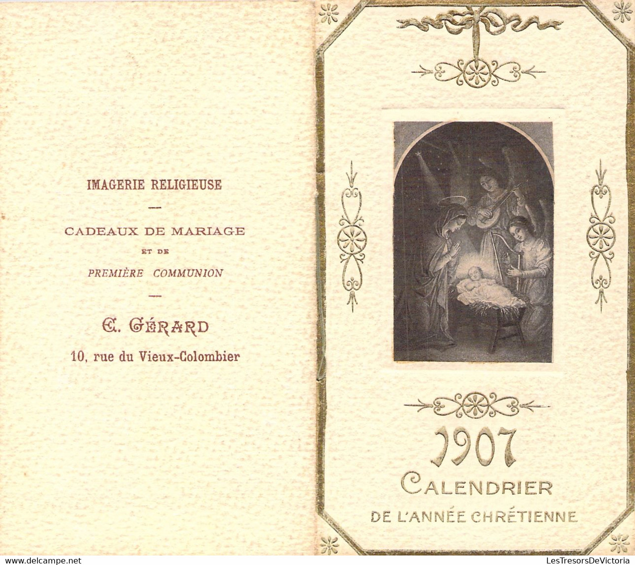 Calendrier De L'année Chrétienne 1907 - Livret Complet Mois Par Mois - Imagerie Religieuse - Small : 1901-20