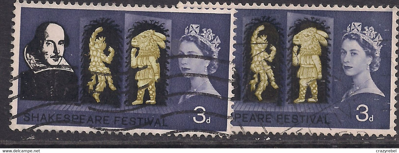 GB 1964 QE2 3d Shakespeare Festival Error Colour Shift On Sleeve SG 646 ( D1200 ) - Variétés, Erreurs & Curiosités