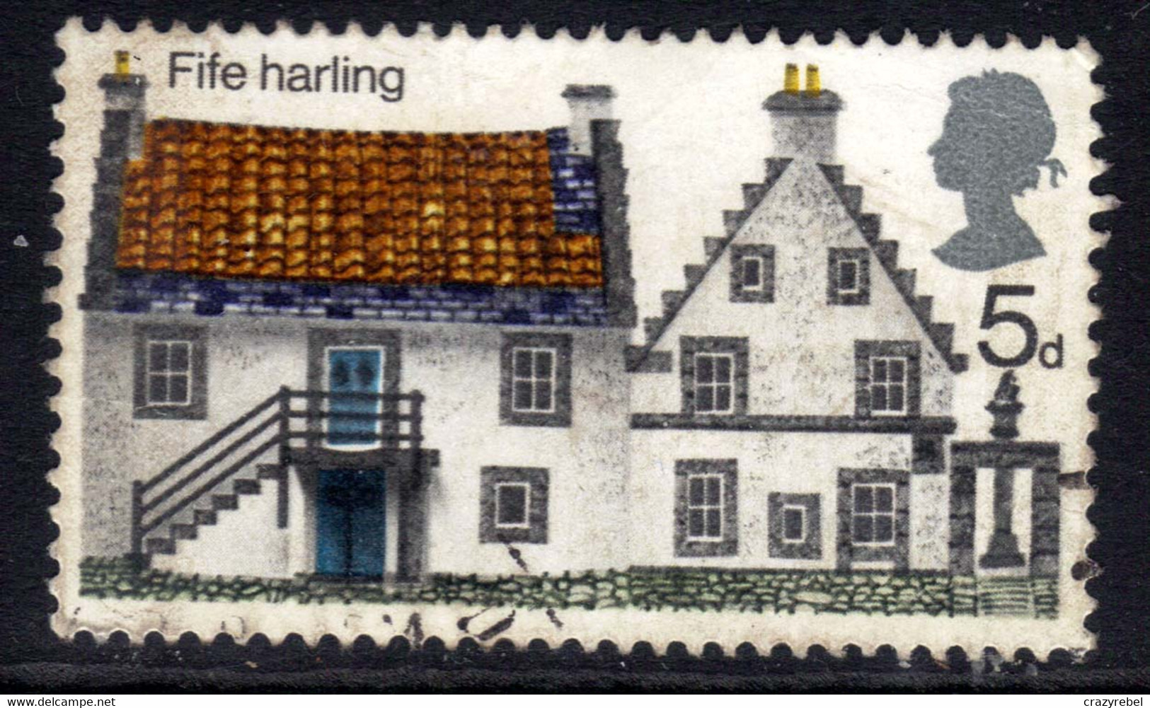 GB 1970 QE2 5d Rural Architecture Error Nick In Hair Variety CV £30 Sg 815 K1484 ) - Errors, Freaks & Oddities (EFOs