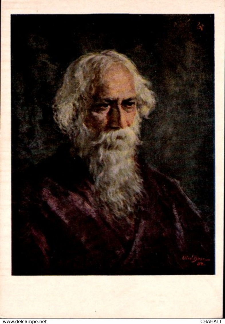 NOBEL LAUREATES- RABINDRANATH TAGORE- PPC- PRINTED IN RUSSIA-1957- LIMITED EDITION-EXTREMELY SCARCE- MNH- NMC2-20 - Nobelprijs