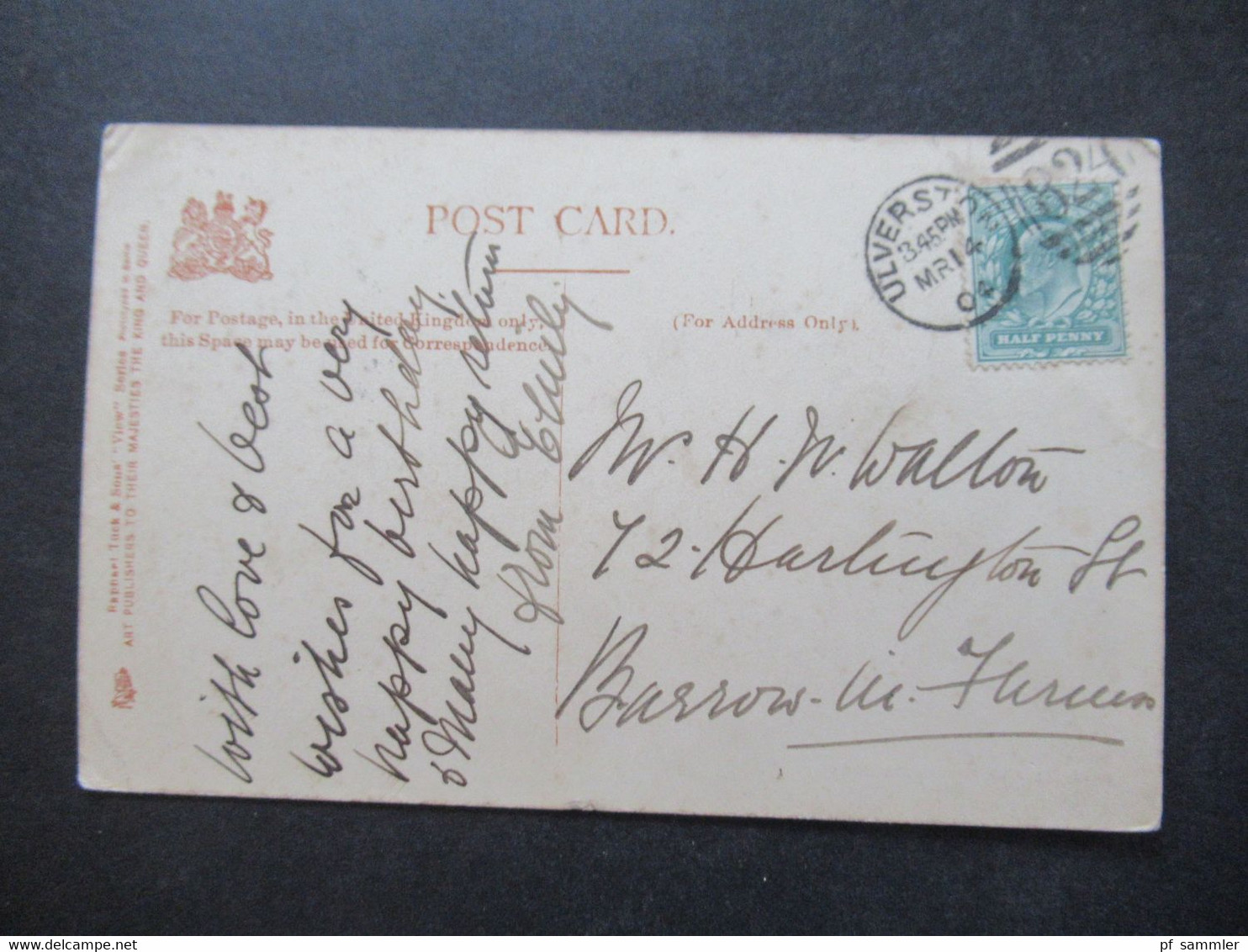 AK 1904 GB Bardsea And Chapel Island Stempel Ulverston Und Nr. 824 - Autres & Non Classés