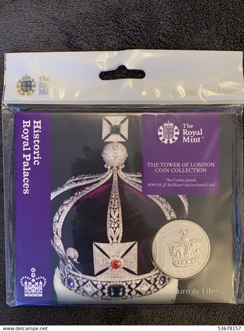 Great Britain - 5 Pounds, 2019 Tower Of London - Crown Jewels, Unc, Card - Collections