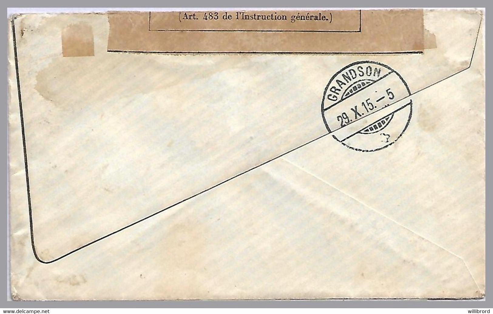 LUXEMBOURG - 1915 25c Wm IV Cvr - German & French Censors - Switzerland Forwarded To Paris - 1906 William IV