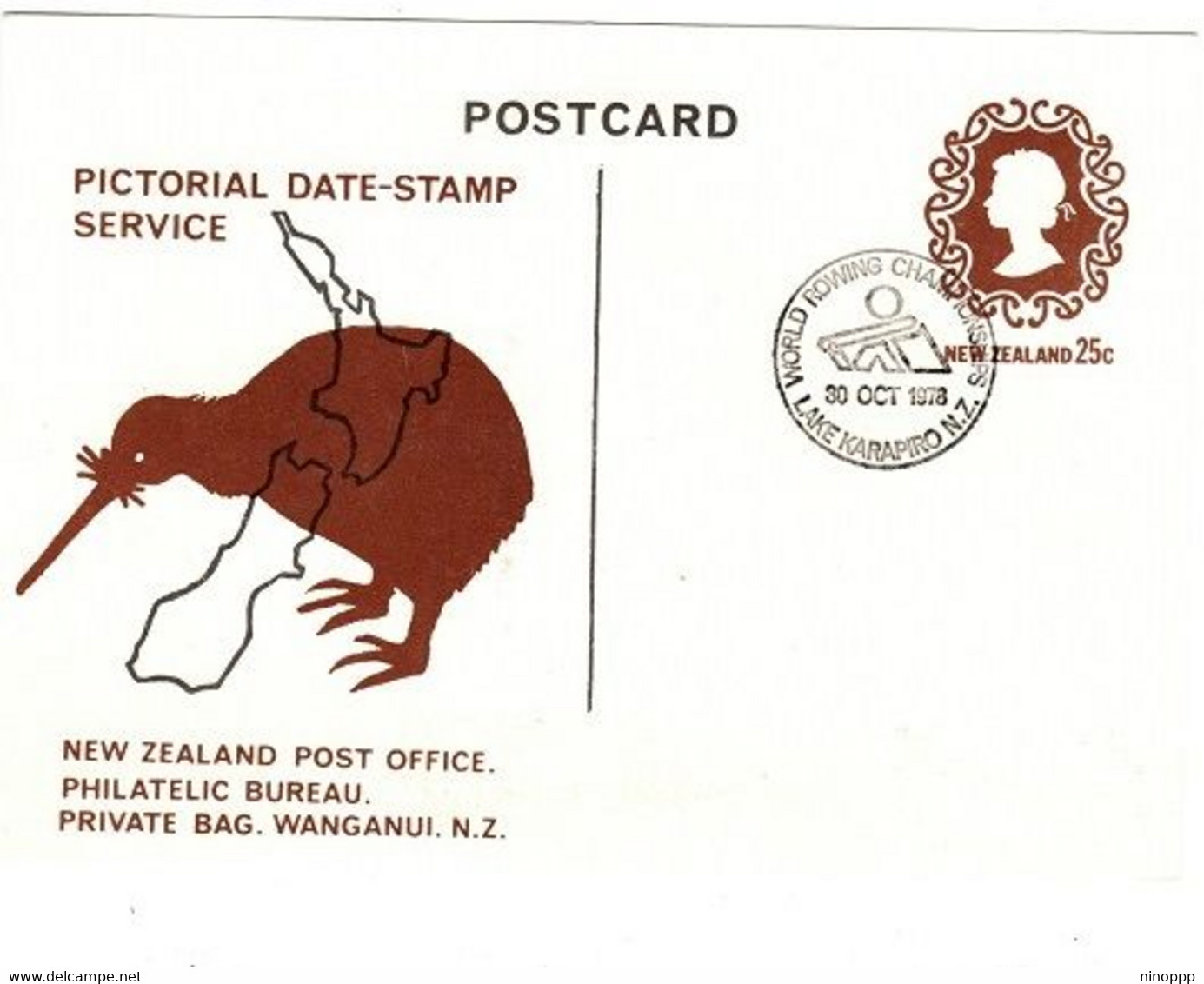 New Zealand  1978 World Rowing Championship Pictorial Postmark Card - Brieven En Documenten