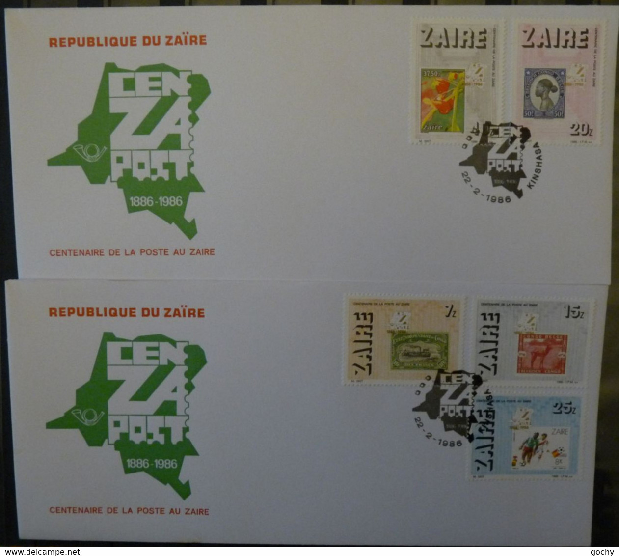 ZAÏRE : 1986 : N° 1307 / 1311 **  + ND + FDC  + 1312 + BL.64 + ND    --cat : 39€ - Ongebruikt