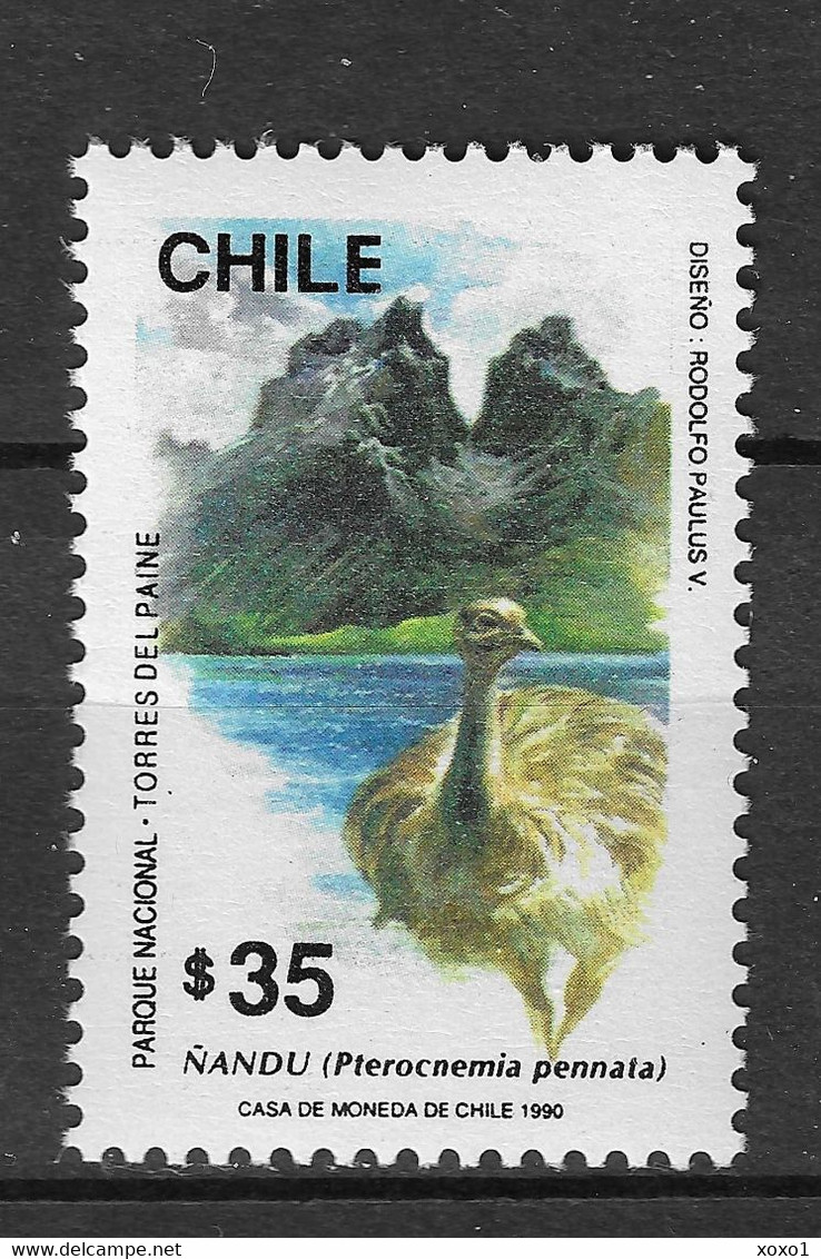 Chile 1990 MiNr. 1340 National Parks Fauna Birds Darwin's Rhea 1v MNH** 1,00 € - Struzzi