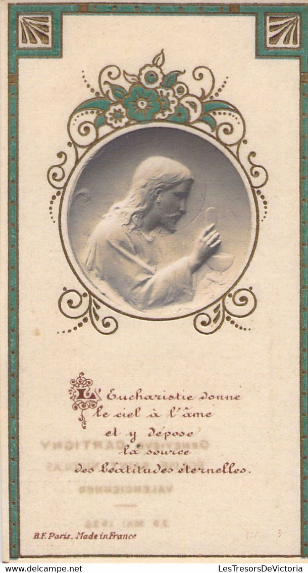 Lot X2 Souvenir De 1ere Communion - Image Pieuse - Geneviève Cartigny - église St Nicolas - Valenciennes - 23 Mai 1935 - Comunión Y Confirmación