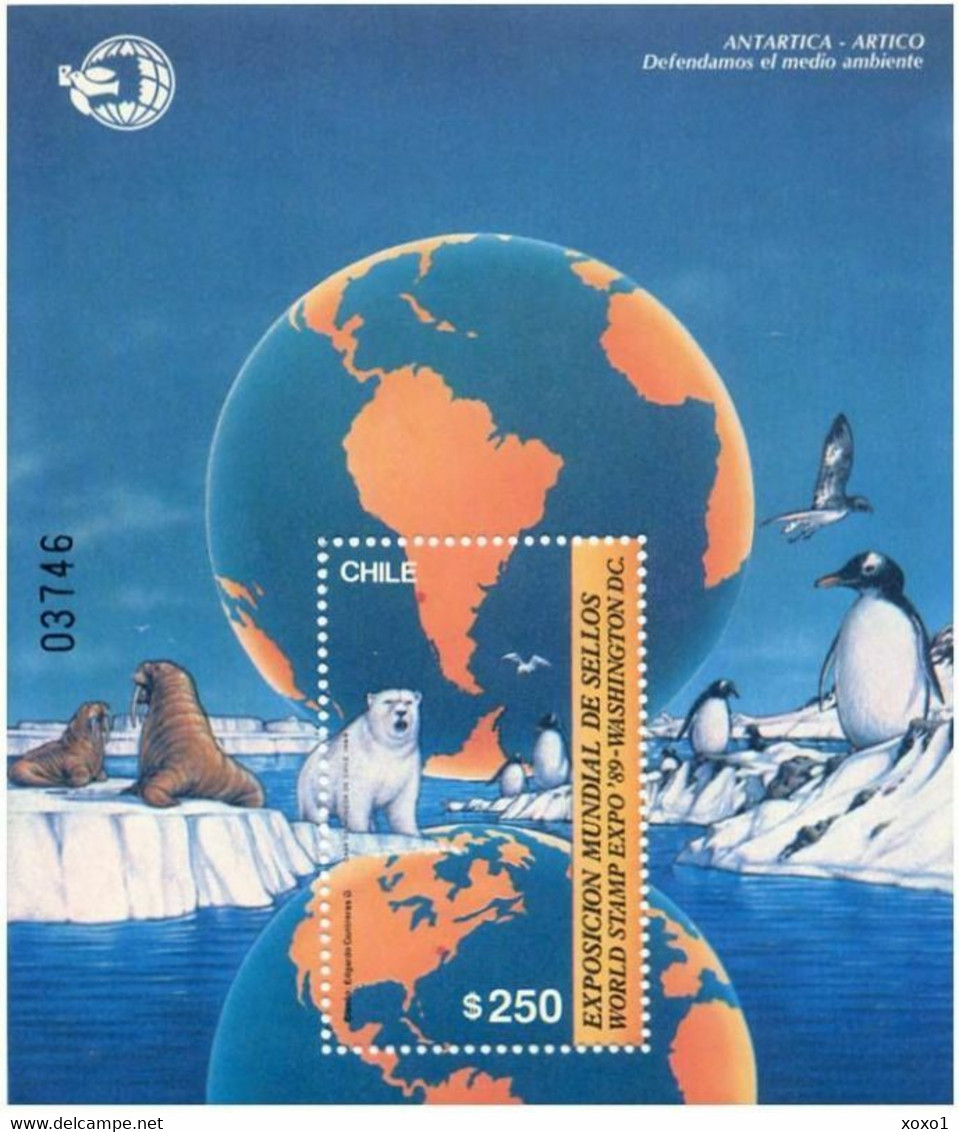 Chile 1989 MiNr. 1317(Block 12) ANTARCTIC  ARCTIC FAUNA Philatelic Exhibitions 1bl MNH** 7,50 € - Antarctic Wildlife