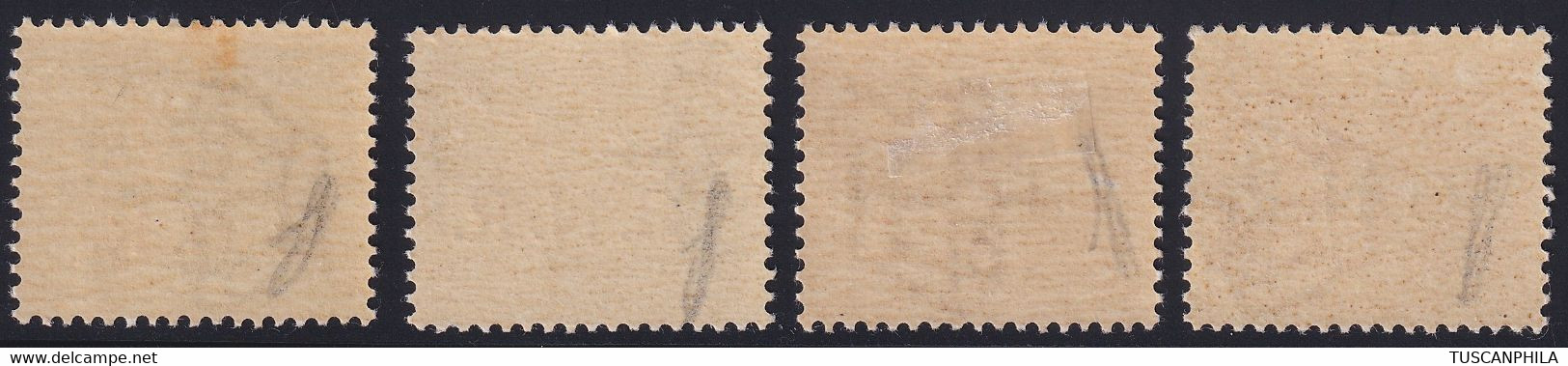 GNR 1944 Segnatasse Tir. Brescia Serie Di 4 Valori Sass. 53/l MH* + 50/l+52/l+55/l MNH** Firmati Sassone Cv. 204 - Segnatasse