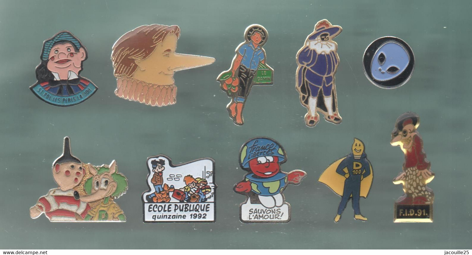 PINS PIN'S DISNEY 1200 DIVERS D100 FID 91 GAMIN THEATRE PINOCCHIO KODAK PRESSE ECOLE ST POL EXTRA TERRESTRE  LOT 10 PINS - Disney