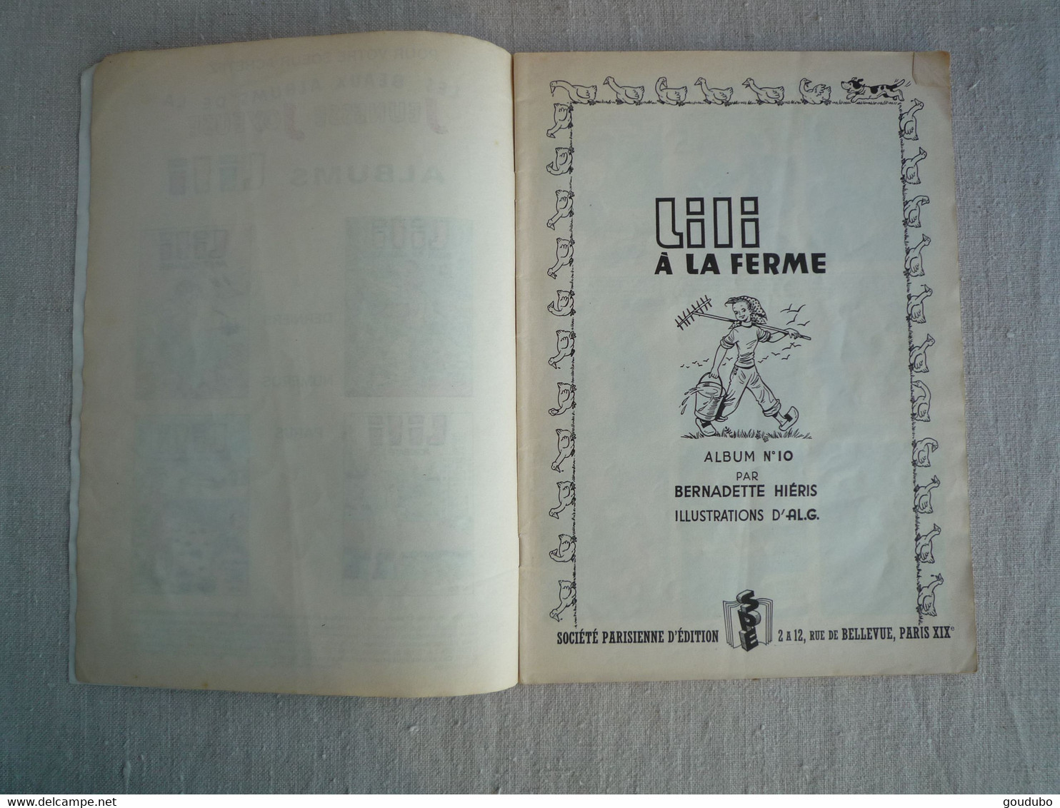 Lili à La Ferme Album N°10 1983 Bernadette Hiéris Illustrations D'AL.G. - Lili L'Espiègle