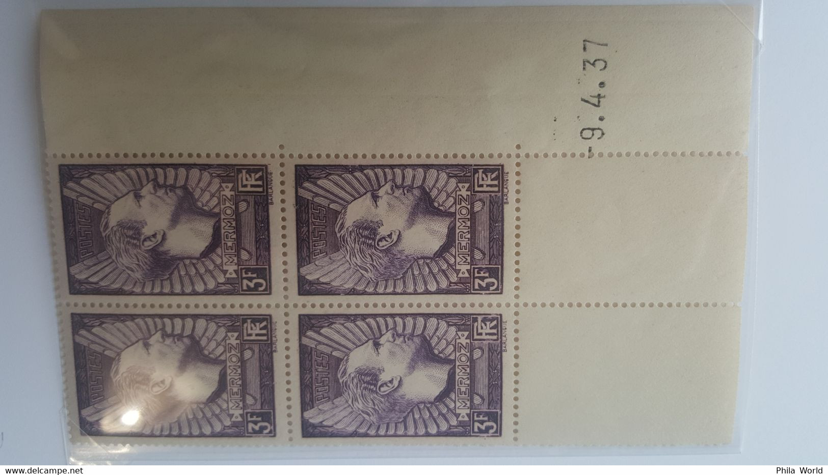 FRANCE COIN DATE Timbre YT 338 3F MERMOZ SUP - Unused Stamps