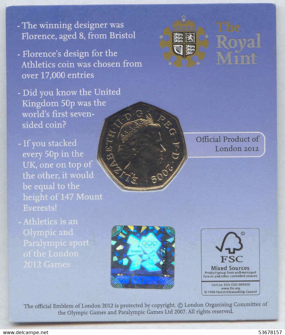 Great Britain - 50 Pence 2009, Royal Mint BLUE PETER, BU Coin Pack London 2012 Olympics - Collections