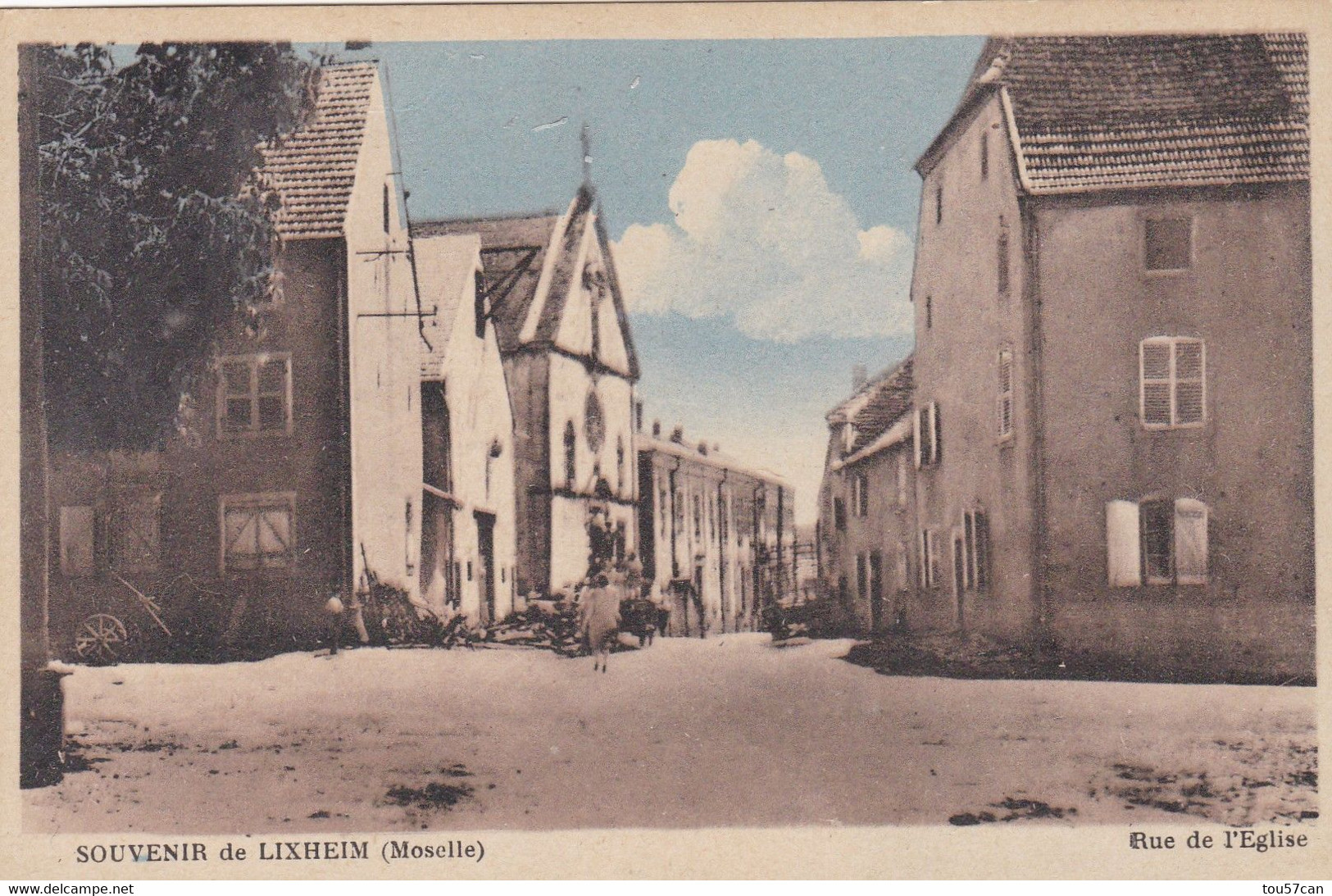 LIXHEIM - SARREBOURG - MOSELLE - (57) - CPA - LA RUE DE L'EGLISE... - Sarrebourg