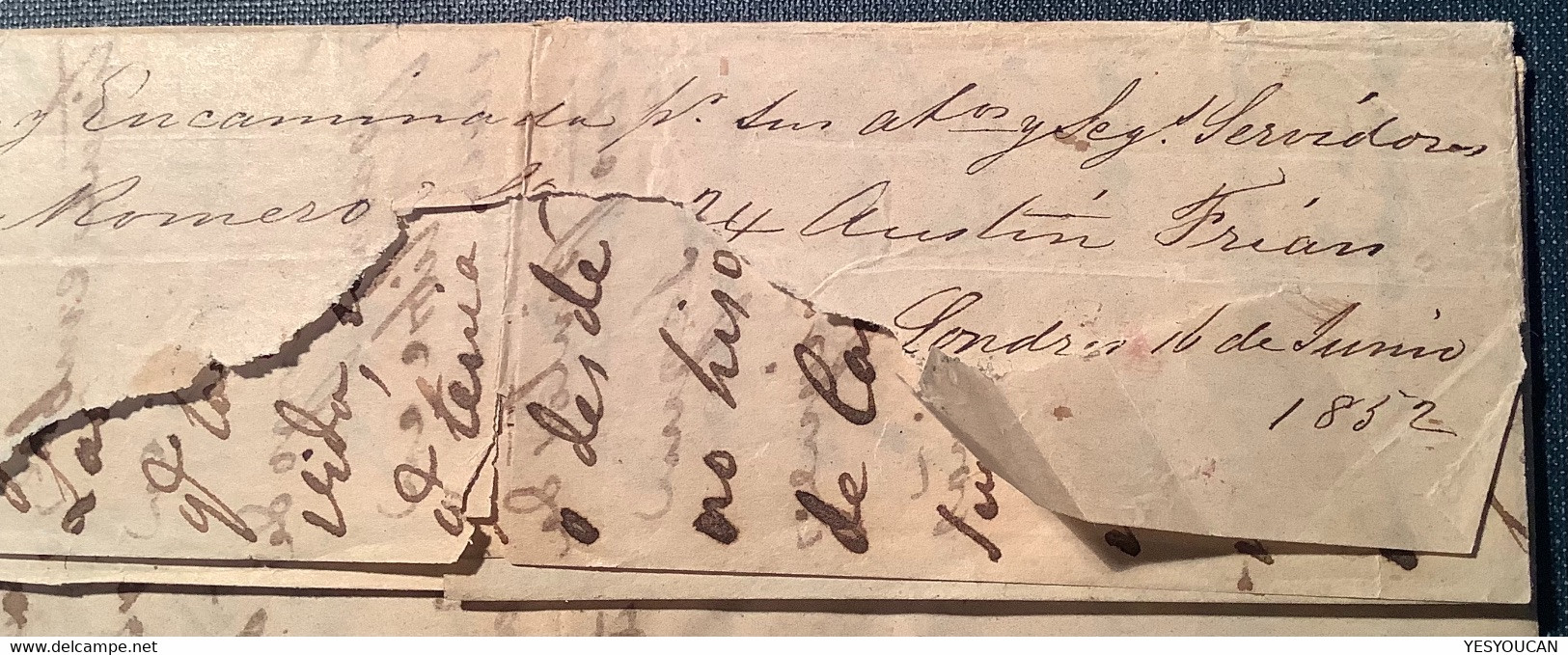 „ARICA+VAPOR“1852 Entire Letter CADIZ SPAIN Via London Throgmorton St Forwarder & Southampton>Tacna (Peru Perou Cover - Peru