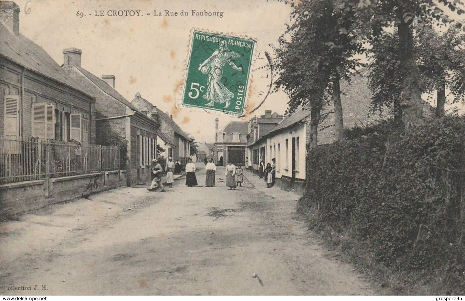 LE CROTOY LA RUE DU FAUBOURG 1908 - Le Crotoy