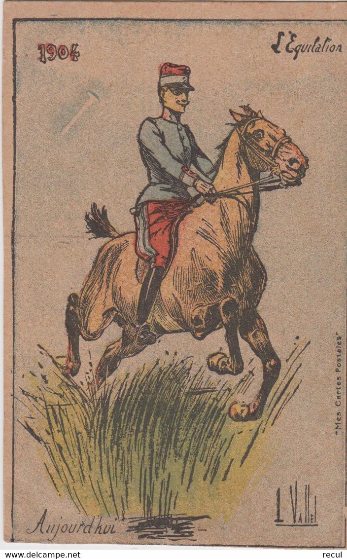 ILLUSTRATEURS - VALLET - 1904 - L'Equitation - Aujourd'hui  ( - Collection " Mes Cartes Postales ) - Vallet, L.
