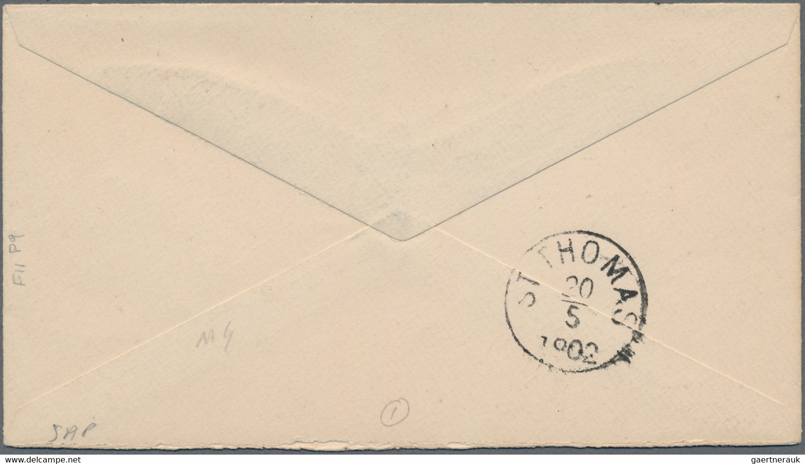 Jungfernsinseln - Ganzsachen: 1901, Stationery Envelope 2 1/2d Light Blue Canc. "TORTOLA MY 17 02" T - British Virgin Islands