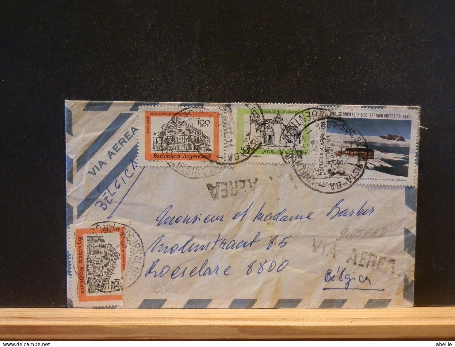 90/566D      LETTRE ARGENTINA POUR LA BELG. - Storia Postale