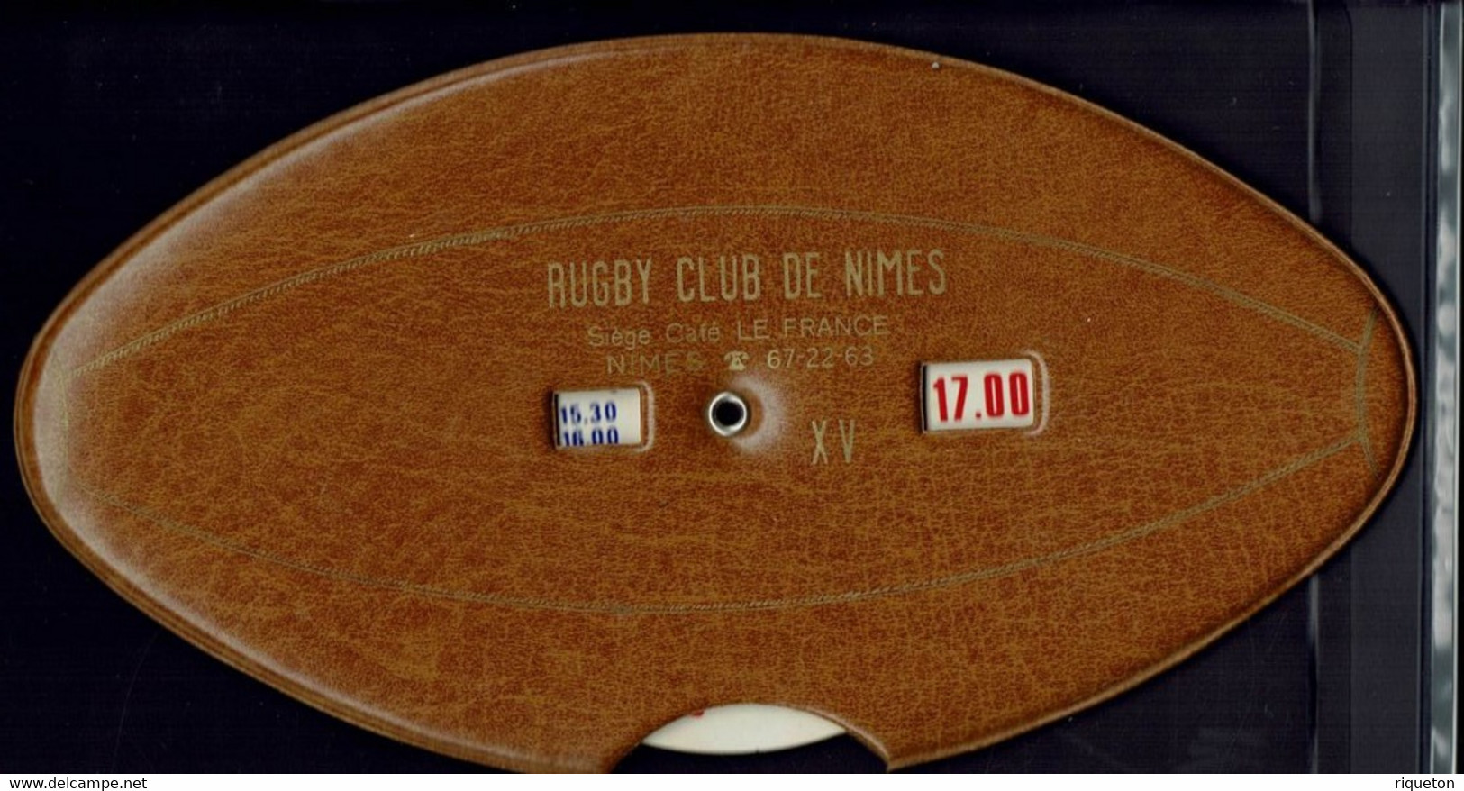 Fr - Calendrier Ovale Skai Simili Cuir Dateur Rugby Club De Nîmes. Siège "Café LE FRANCE" B/TB - - Rugby