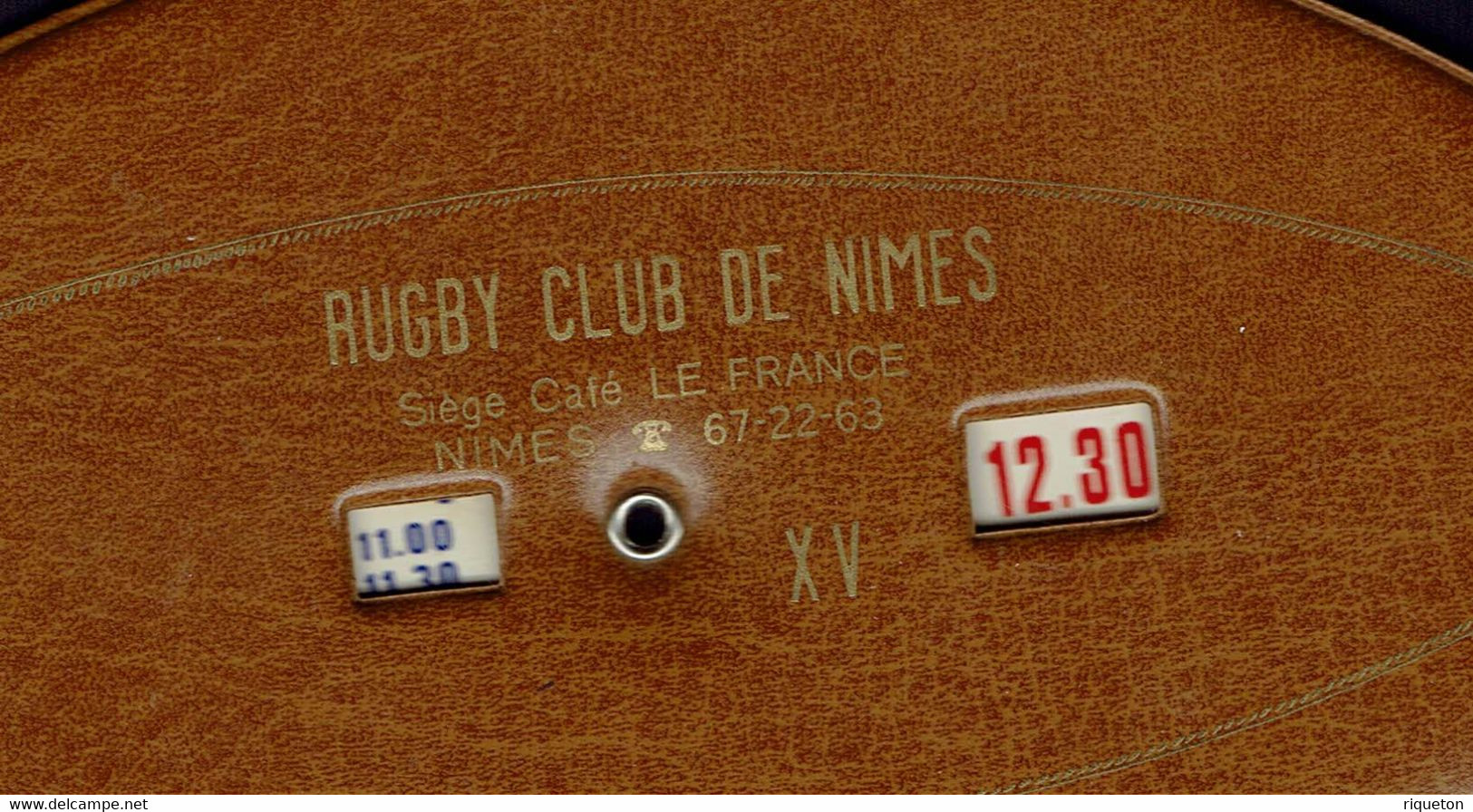 Fr - Calendrier Ovale Skai Simili Cuir Dateur Rugby Club De Nîmes. Siège "Café LE FRANCE" B/TB - - Rugby