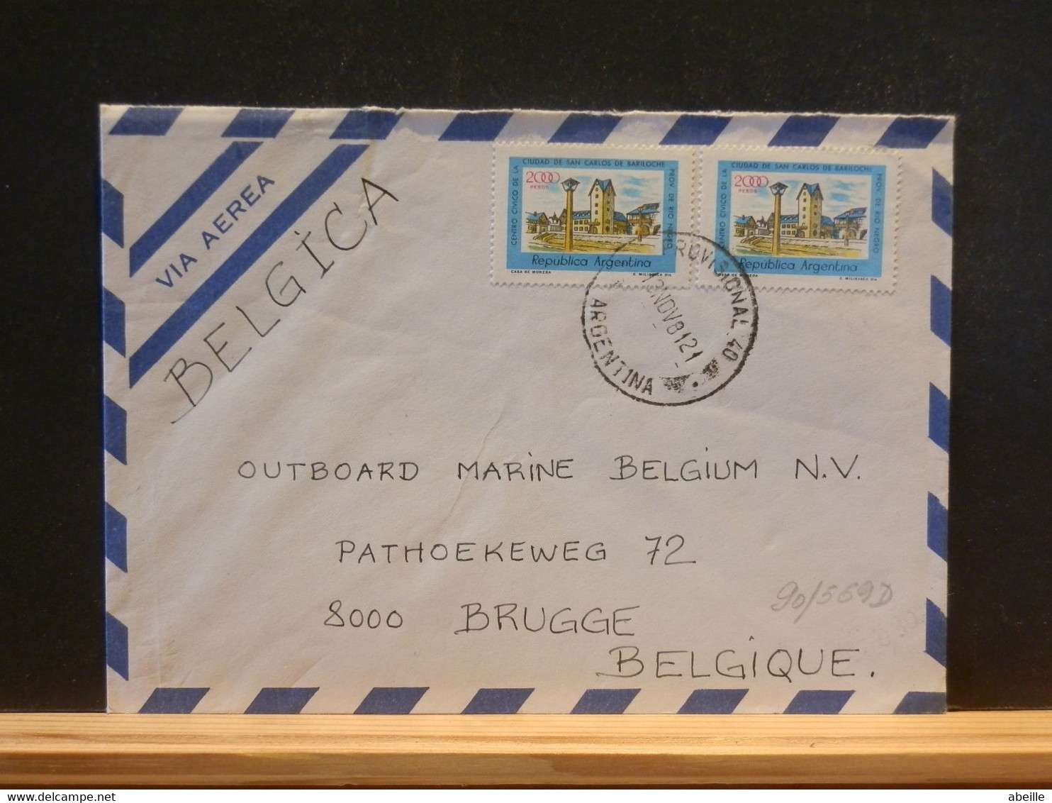 90/569D      LETTRE ARGENTINA POUR LA BELG. - Storia Postale