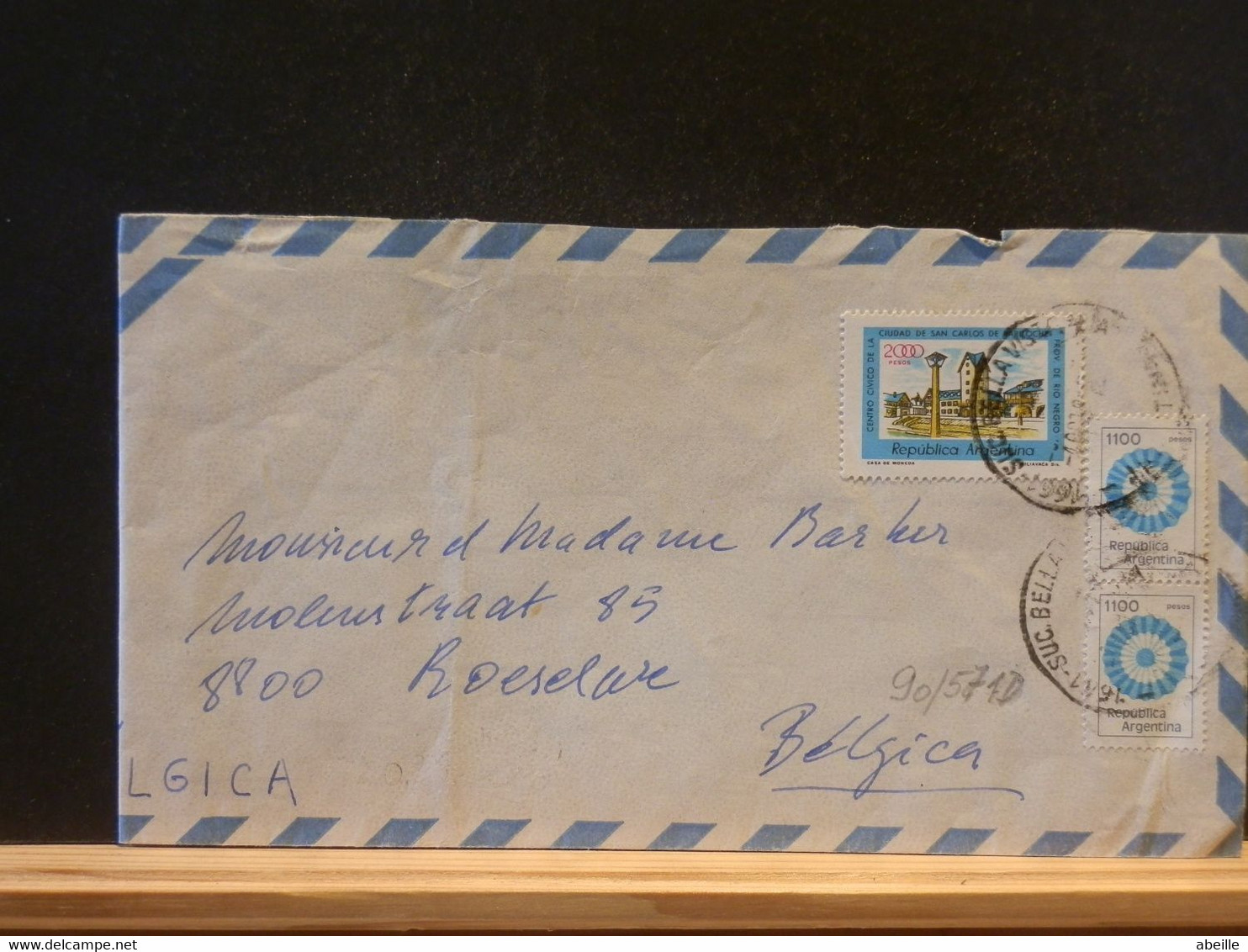 90/571D      LETTRE ARGENTINA POUR LA BELG. - Briefe U. Dokumente