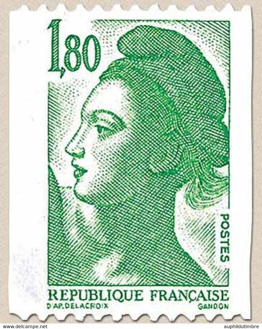 Type Liberté De Delacroix. 1f.80 Vert Y2378 - Unused Stamps