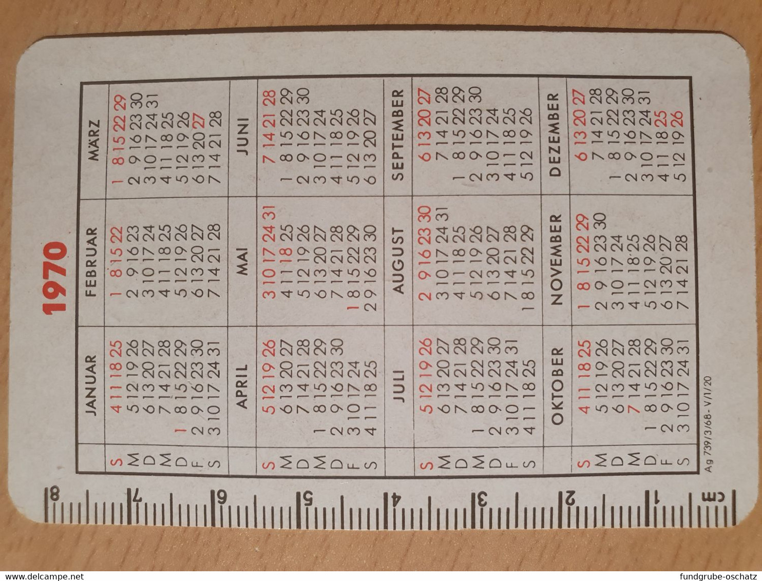 Pocket Calendar Taschenkalender DDR East Germany Schienenfahrzeugbau 1970 - Petit Format : 1961-70