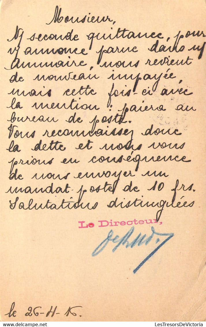 Lot X2 Carte Postale - Entier Postal - Timbre D'allemagne Avec Surcharge 5C - Litige Annuaire Horticole 1916 - Briefkaarten 1909-1934