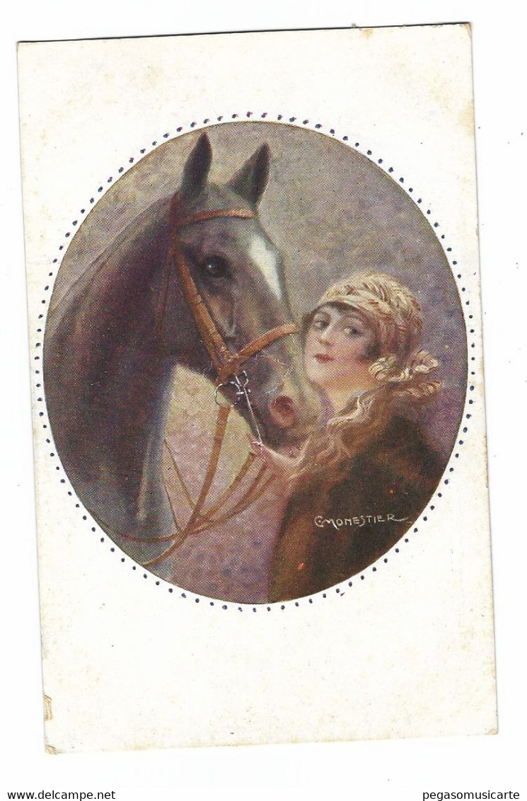 14537 - ILLUSTRATORE ILLUSTRATEUR MONESTIER DONNA E CAVALLO WOMAN AND HORSE - Monestier, C.