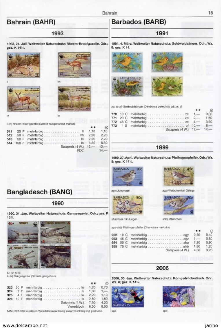 Michel Fauna Motiv Katalog WWF 2016, In Farbe Seiten 144 DVD, Briefmarken Aus Aller Welt - 200 Ländern - Tedesco