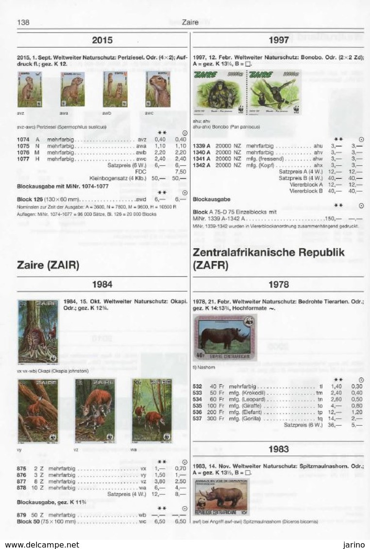 Michel Fauna Motiv Katalog WWF 2016, In Farbe Seiten 144 DVD, Briefmarken Aus Aller Welt - 200 Ländern - Deutsch