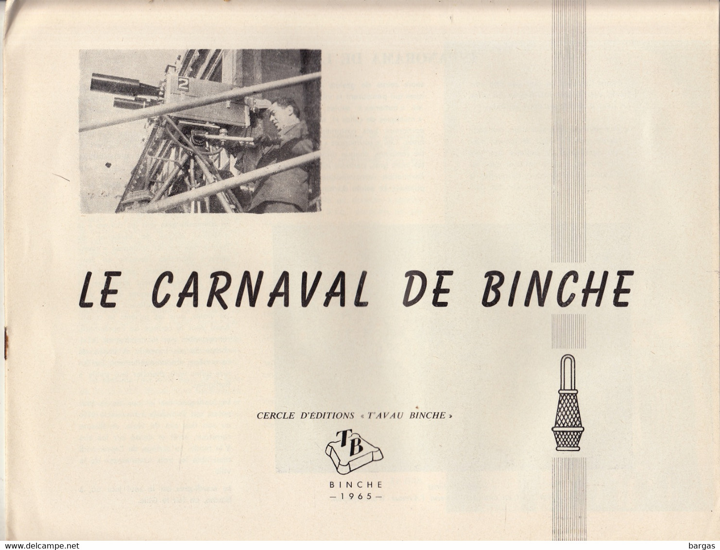 Brochure Sur Le Carnaval De Binche 1965 - Fasching & Karneval