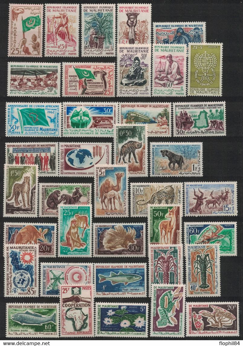 MAURITANIE - COLLECTION NEUVE A COMPLETER - DE 1960 A 1966 AVEC POSTE AERIENNE,TAXE ET BLOC - COTE Y&T 2019 -  285€. - Mauritanie (1960-...)