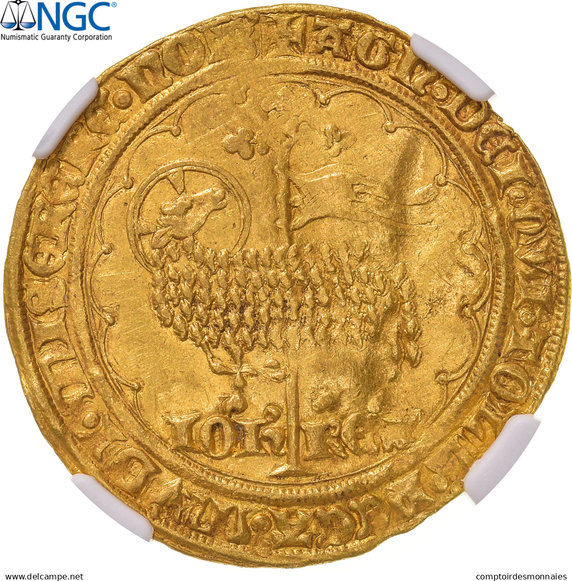 France, Jean II Le Bon, Mouton D'or, 1355, Trésor De Pontivy, Or, NGC, SUP+ - 1350-1364 John II The Good