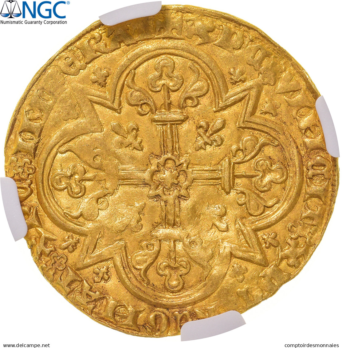 France, Jean II Le Bon, Mouton D'or, 1355, Trésor De Pontivy, Or, NGC, SUP+ - 1350-1364 Jan II Van Frankrijk (De Goede)