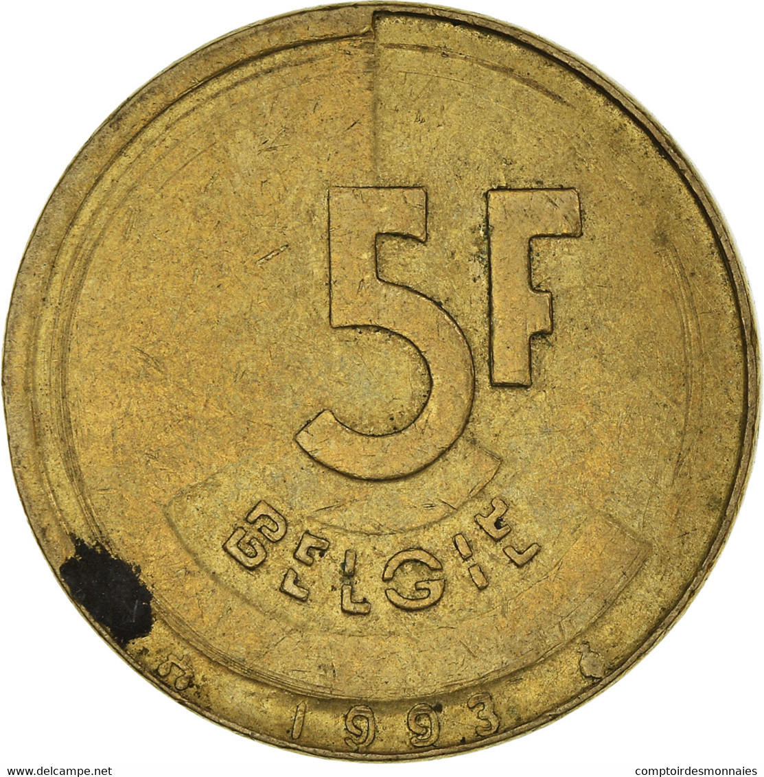 Monnaie, Belgique, 5 Francs, 5 Frank, 1993, TB+, Brass Or Aluminum-Bronze - 5 Francs