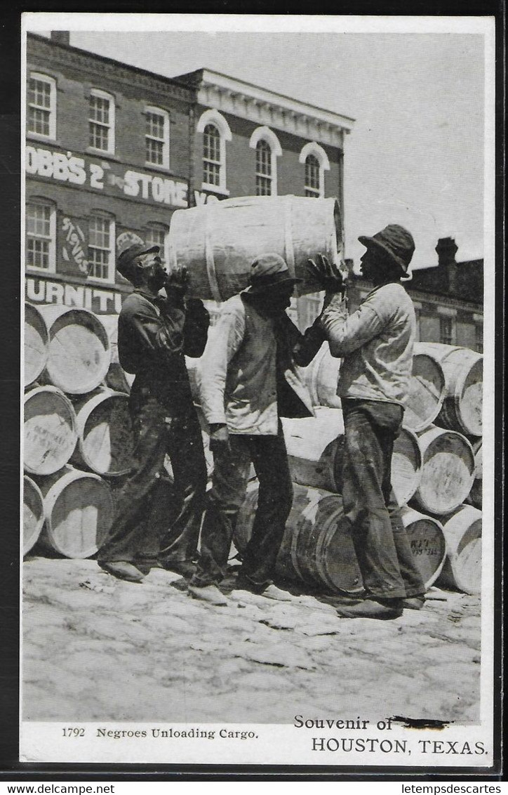 REPRODUCTION USA - Houston, Texas - Negroes Unloading Cargo - Houston