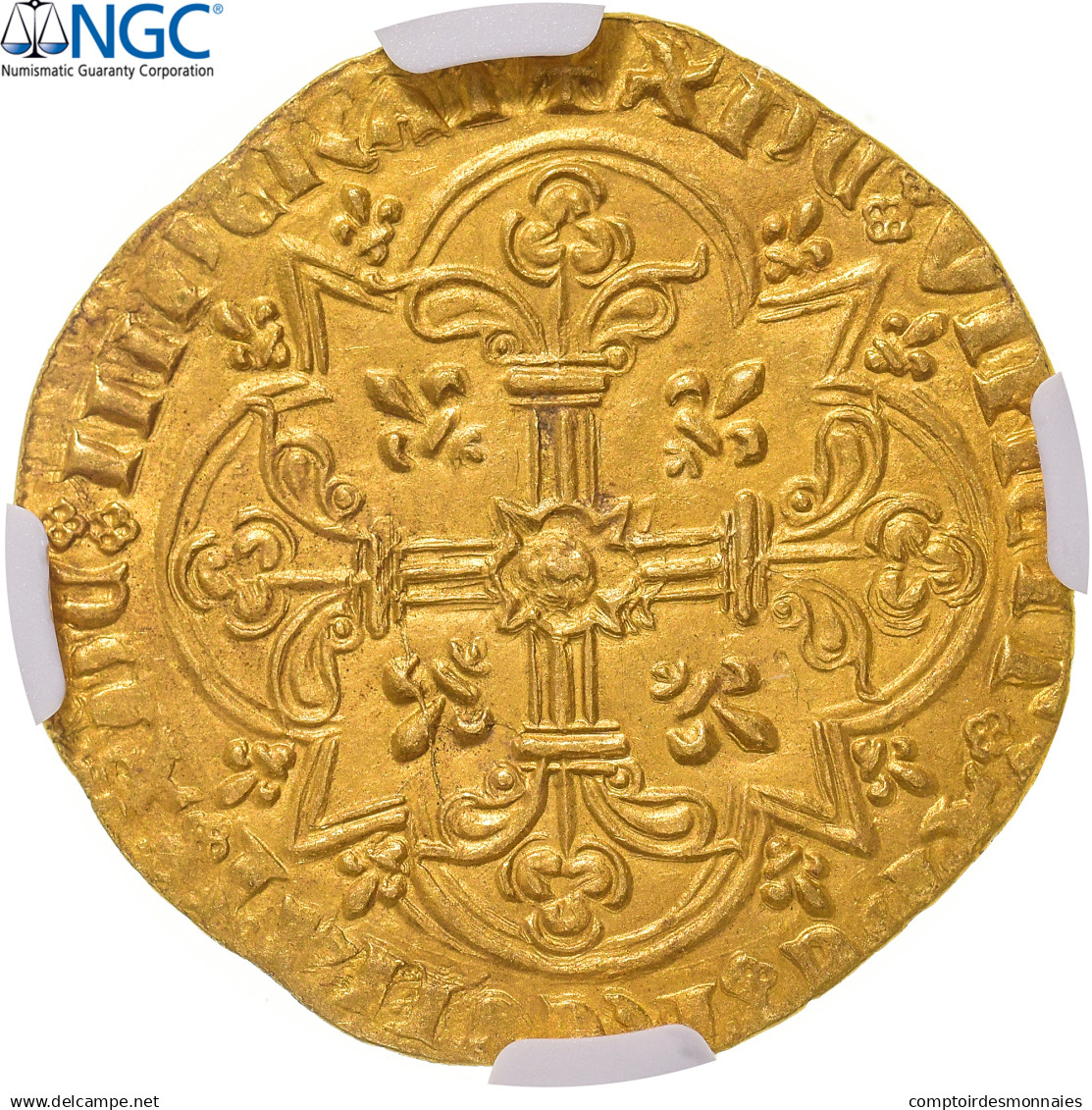 France, Jean II Le Bon, Mouton D'or, 1355, Trésor De Pontivy, Or, NGC, SUP+ - 1350-1364 Giovanni II Il Buono