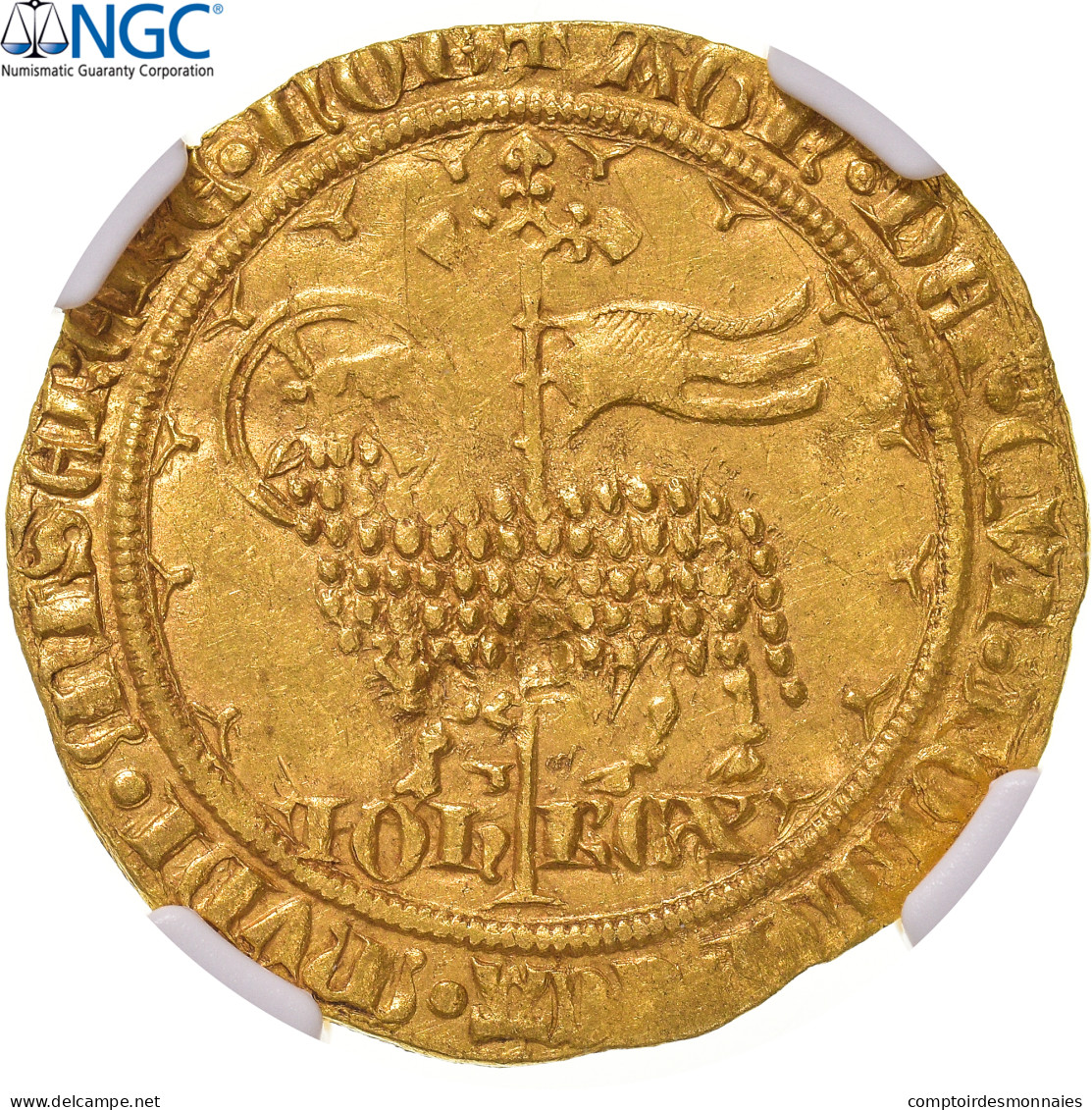 France, Jean II Le Bon, Mouton D'or, 1355, Trésor De Pontivy, Or, NGC, SUP - 1350-1364 Johann II. Der Gute