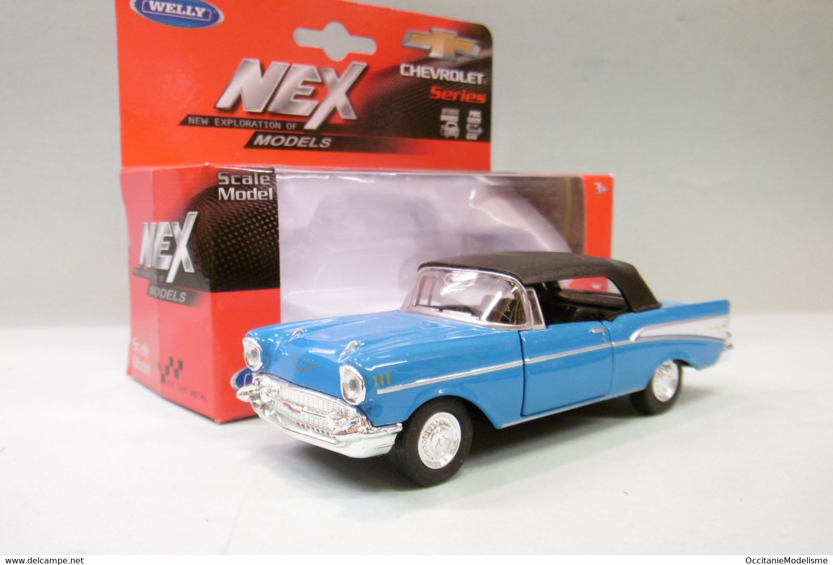 Welly Nex - CHEVROLET BEL AIR 1957 Cabriolet Bleu Réf. 42357 BO 1/40 - Welly