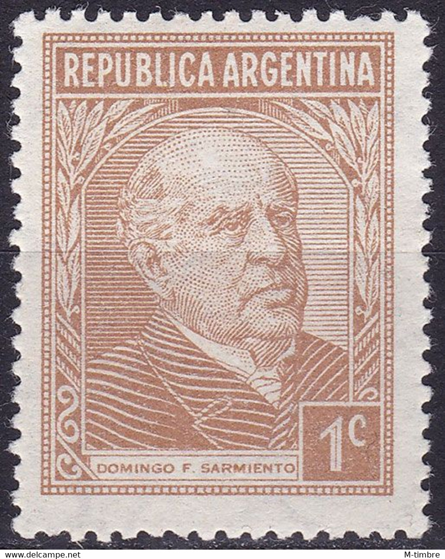 Argentine YT 364 Mi 400XI Année 1935-36 (MNH **) Avec Filigrane ! Sideways To Right - Domingo Faustino Sarmiento - Ungebraucht