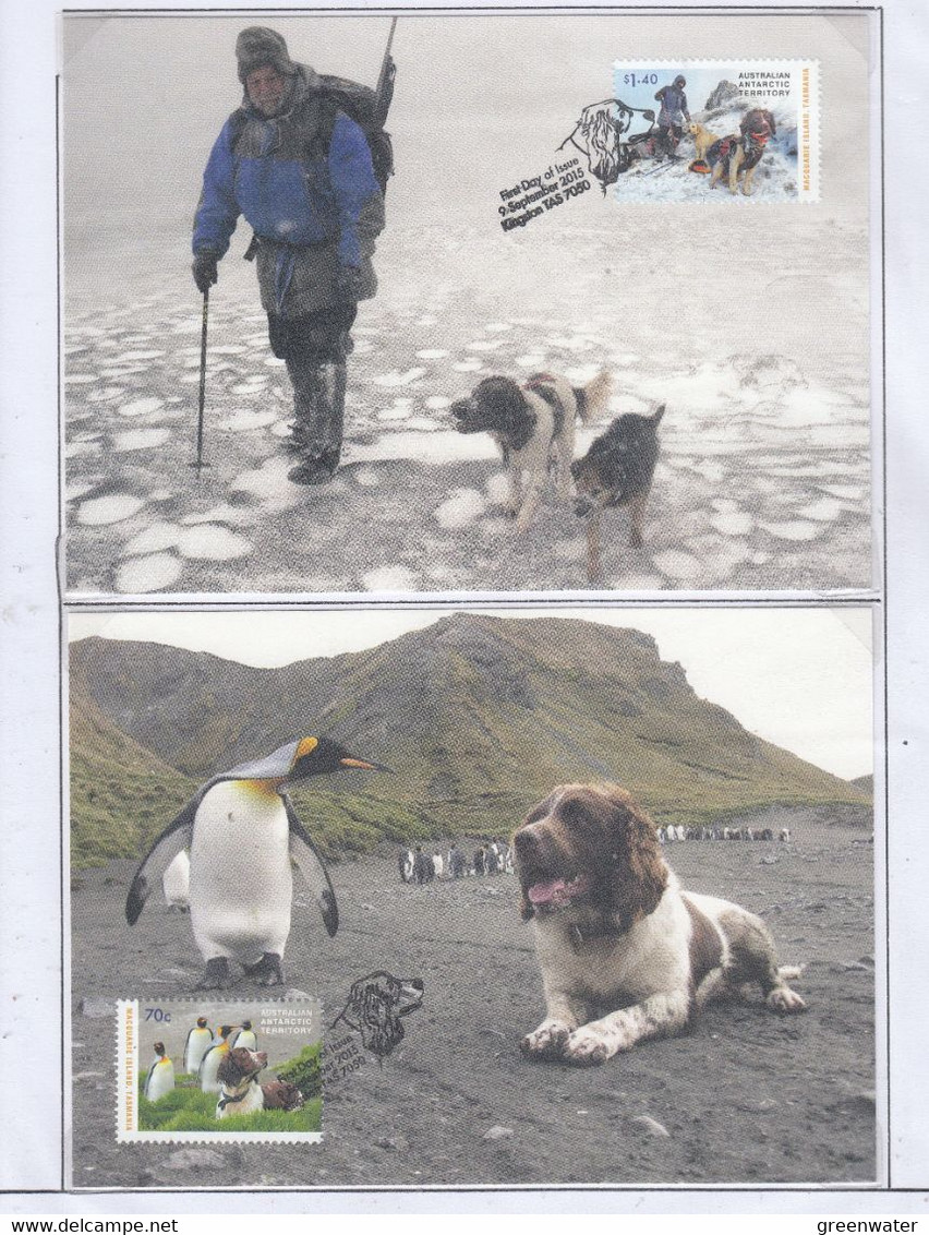 AAT 2015 The Dogs That Saved Macquarie Island 4v 4 Maxicards (AAT1 153) - Cartoline Maximum
