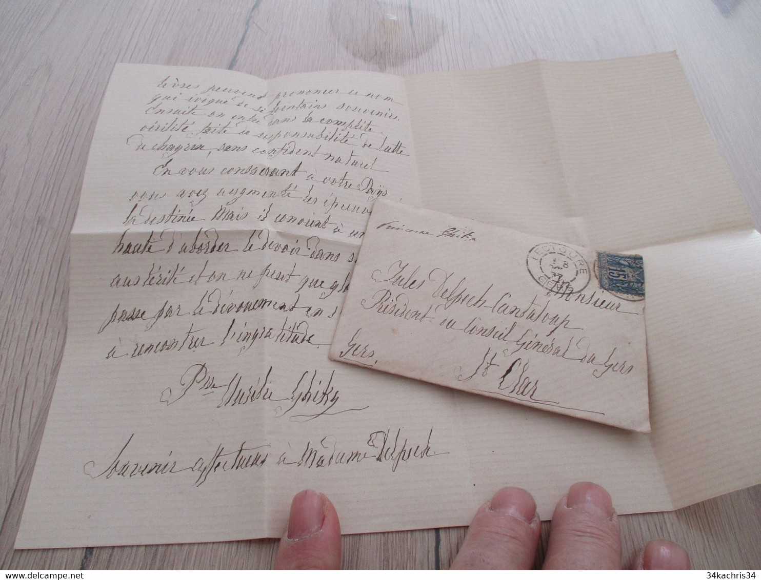LAS Autographe Signée Princesse Ghika à Mme Delpech Cantaloup 1887 Deuils Sceau Aux Armes Sur Enveloppe - Altri & Non Classificati