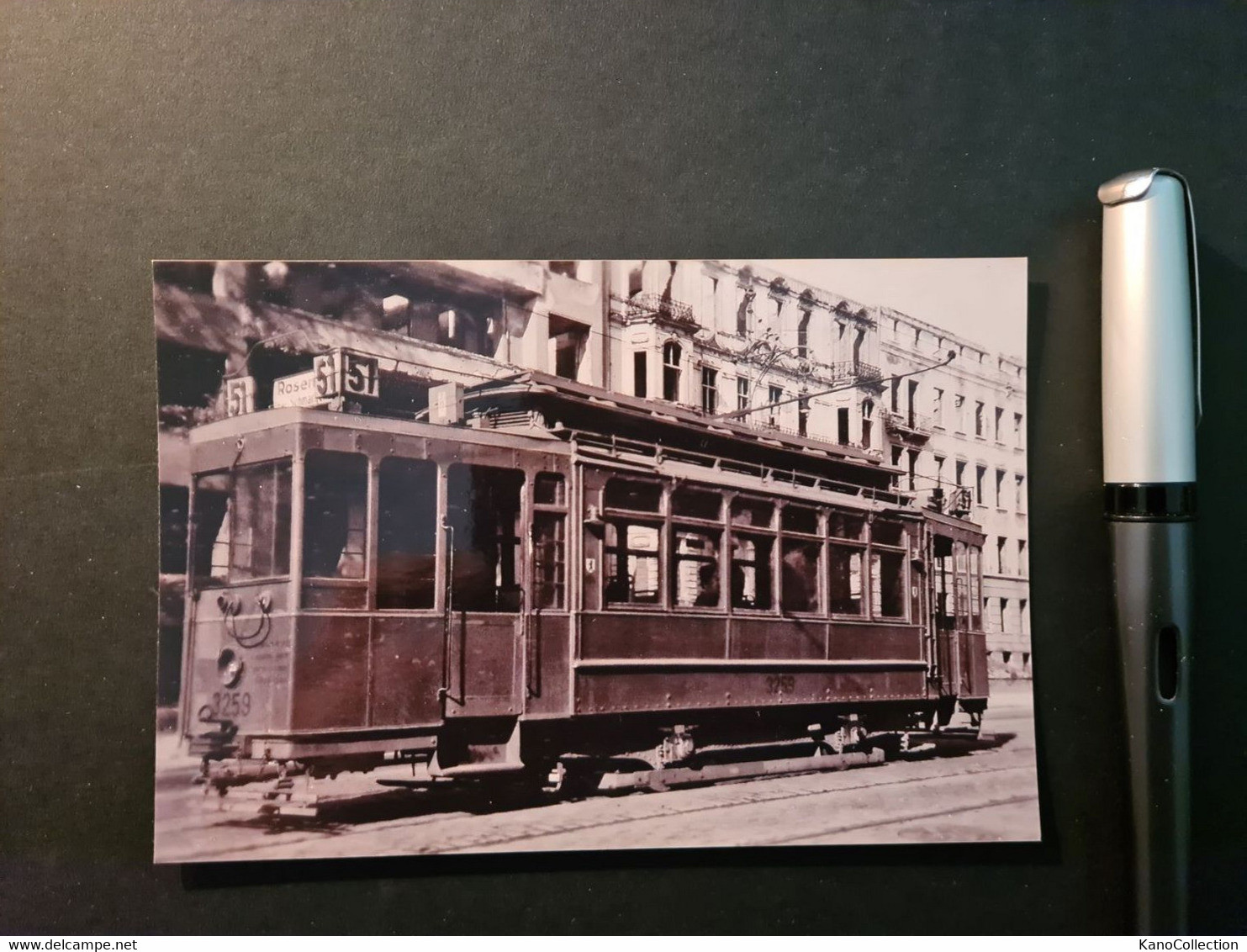 Berlin 1947, Straßenbahn Linie 57, Foto-Abzug, S/w 10 X 15 Cm - Trains