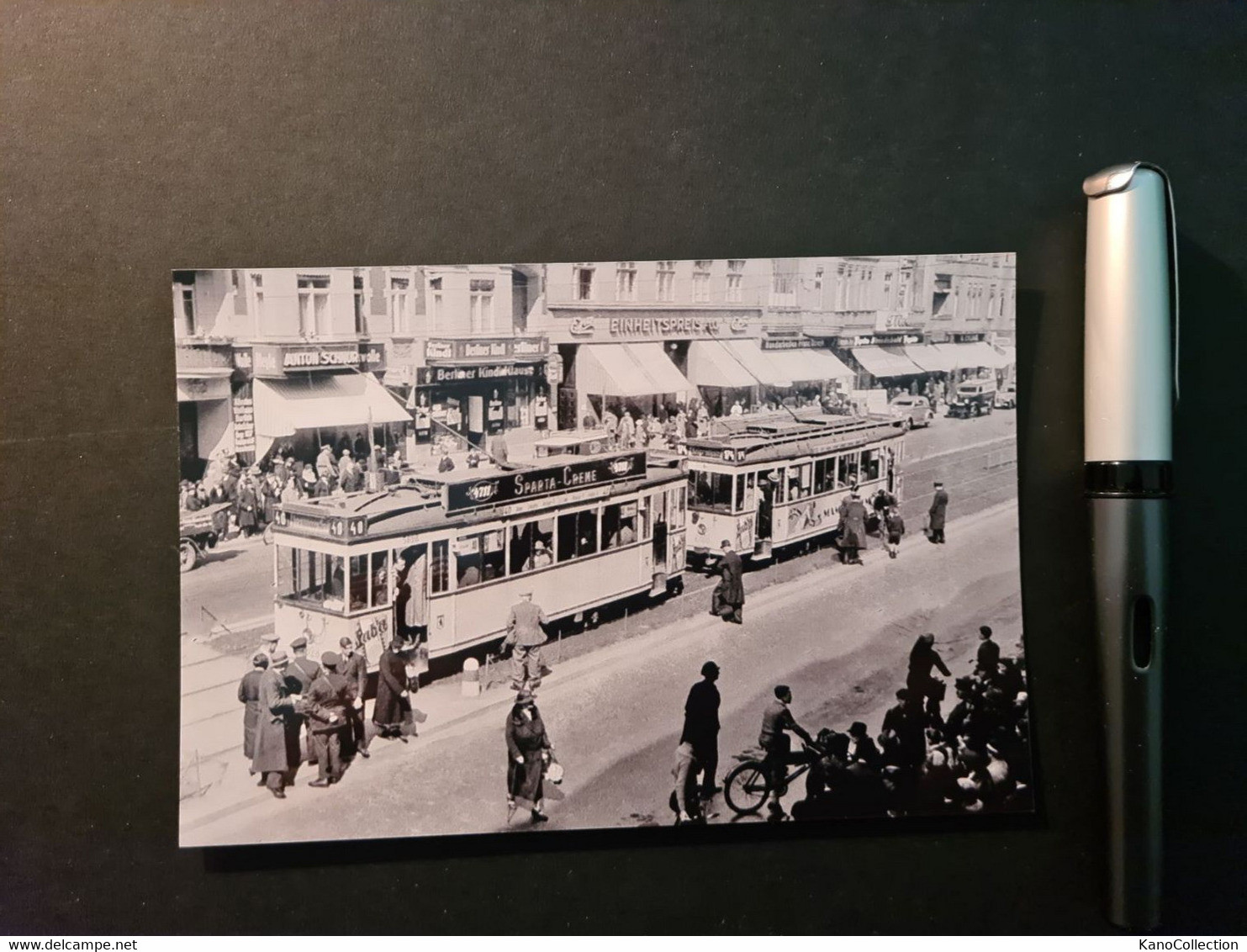 Berlin 1938, Straßenbahn Der Linie 48, Foto-Abzug, S/w 10 X 15 Cm - Trains